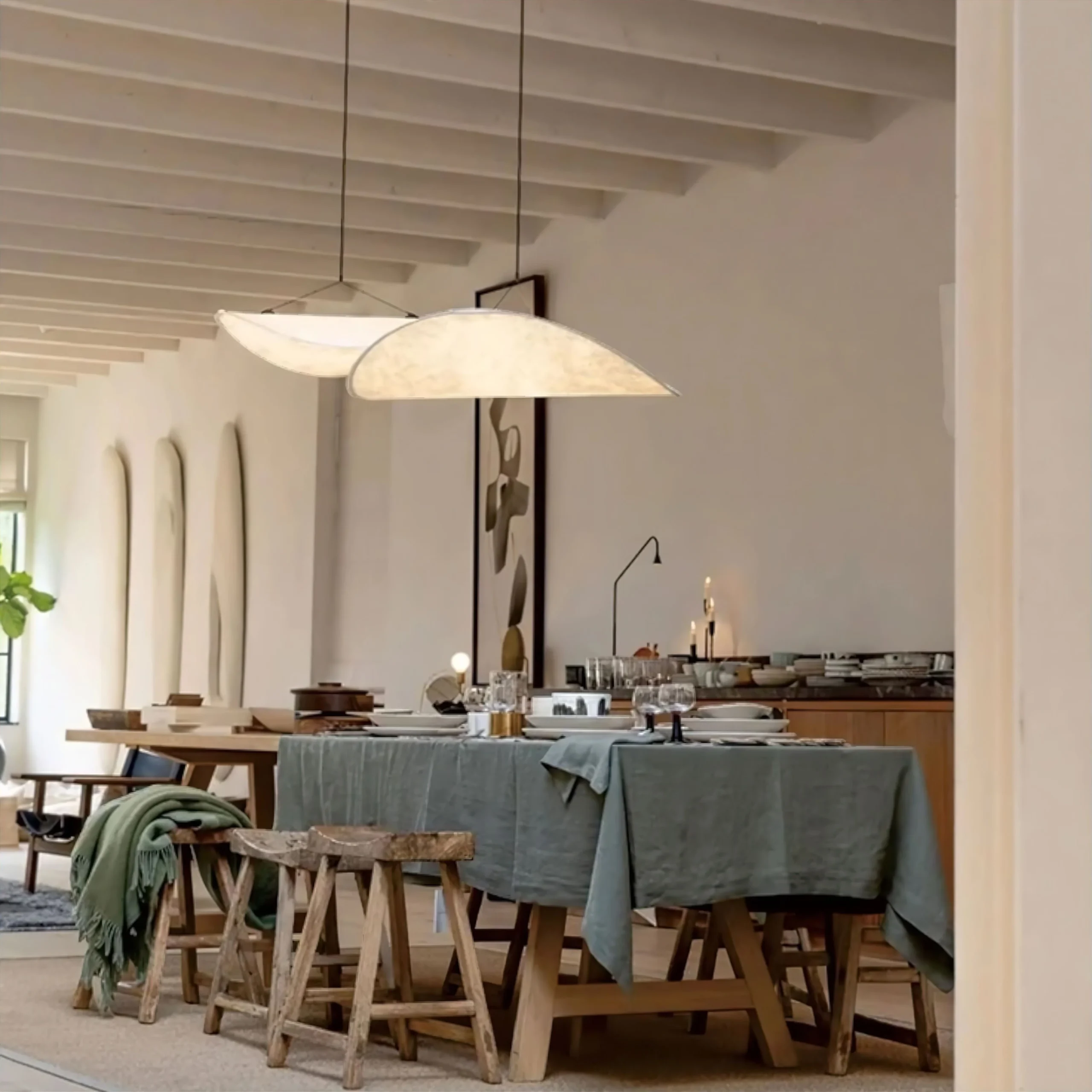 Oslo Ceiling Lamp – Silk Pendant Light with Remote Control – Image 6
