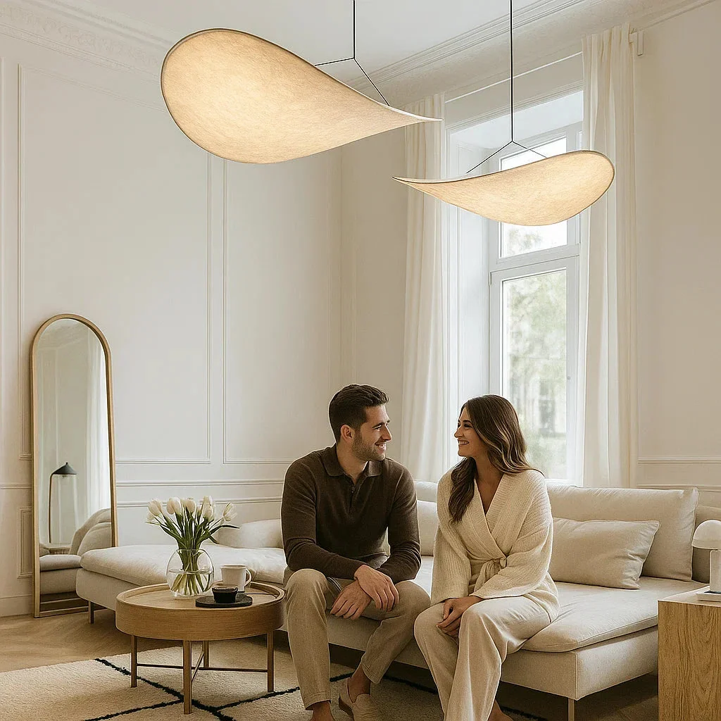 Oslo Ceiling Lamp – Silk Pendant Light with Remote Control – Image 2