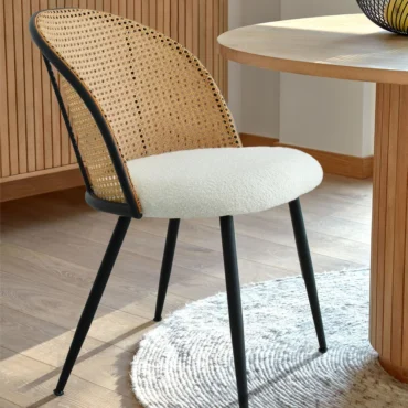 Cassia B22 - Chaise moderne avec dossier en rotin