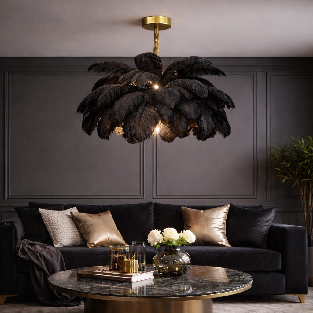 Uppsala Ceiling Lamp – Feather Pendant Light – Image 5