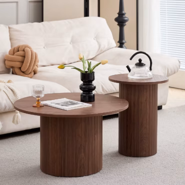 Ensemble de tables basses Solna - finition noyer