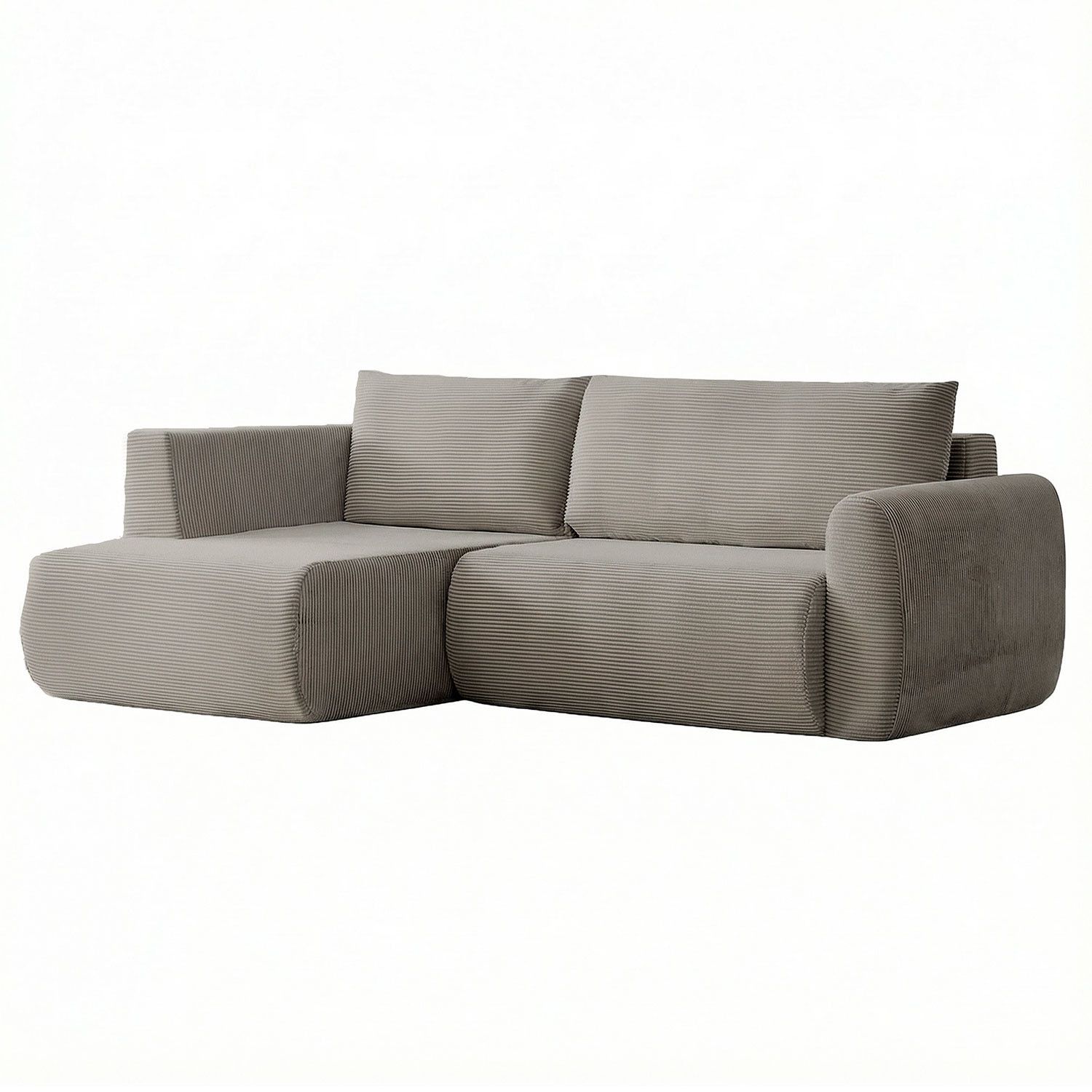 Arendal Corner Sofa – Left Facing – 4 Seater – Light Taupe Corduroy – Image 10