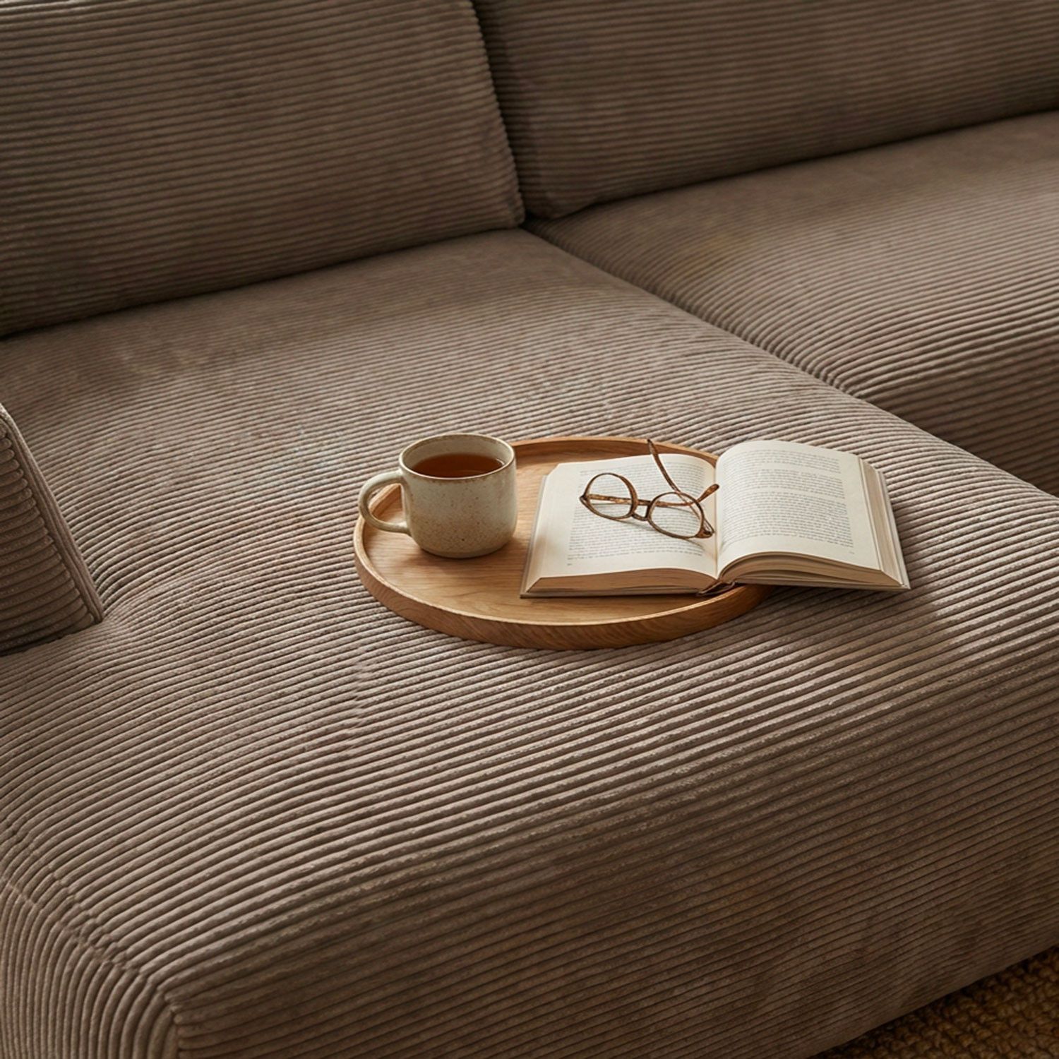 Arendal Corner Sofa – Left Facing – 4 Seater – Light Taupe Corduroy – Image 5
