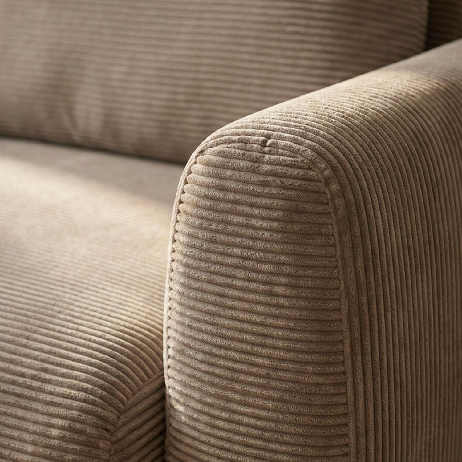 Arendal Corner Sofa – Left Facing – 4 Seater – Light Taupe Corduroy – Image 6