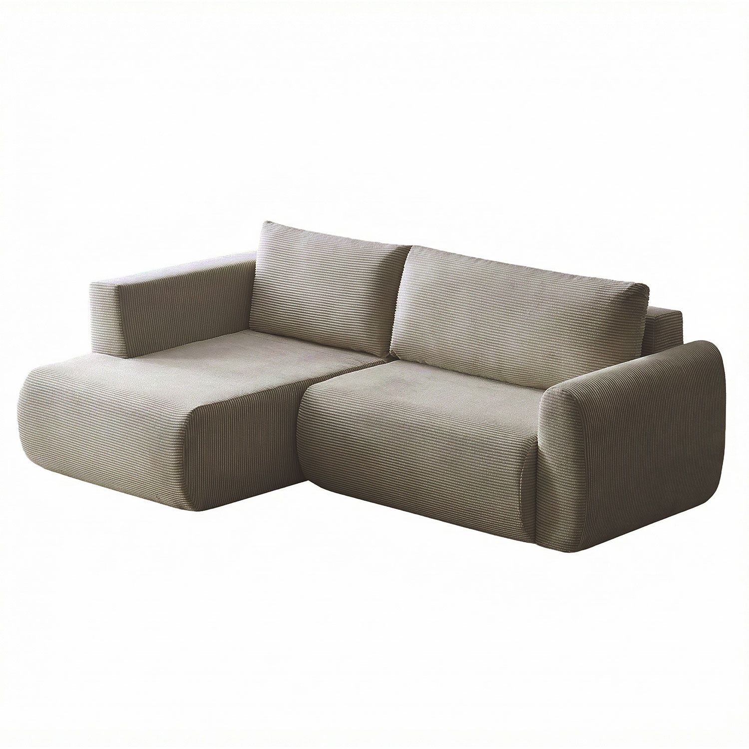 Arendal Corner Sofa – Left Facing – 4 Seater – Light Taupe Corduroy – Image 9