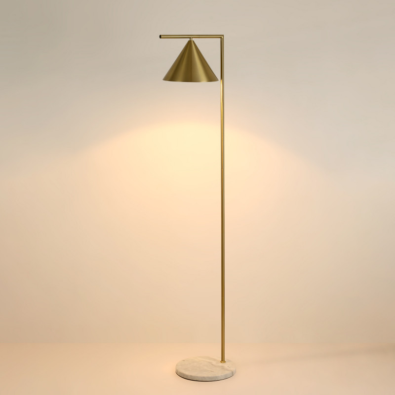 Ålesund Floor Lamp – Marble Base with Gold Finish – Image 5