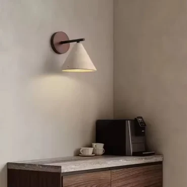 Leksvik - Lampe murale en travertin vintage