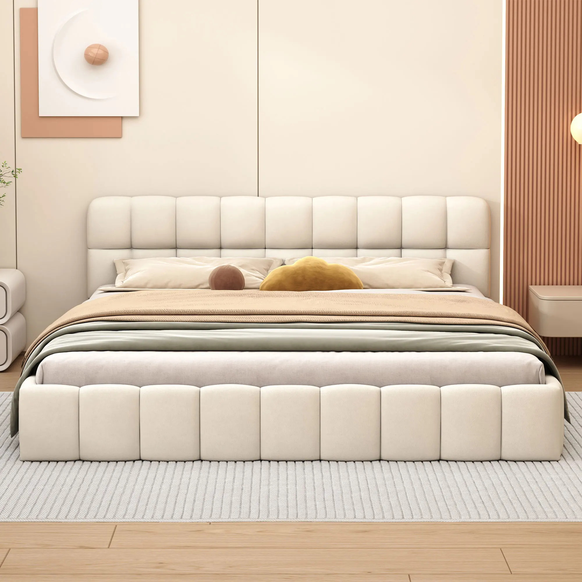 Holmestrand 140×200 cm Bed in Beige – Image 2
