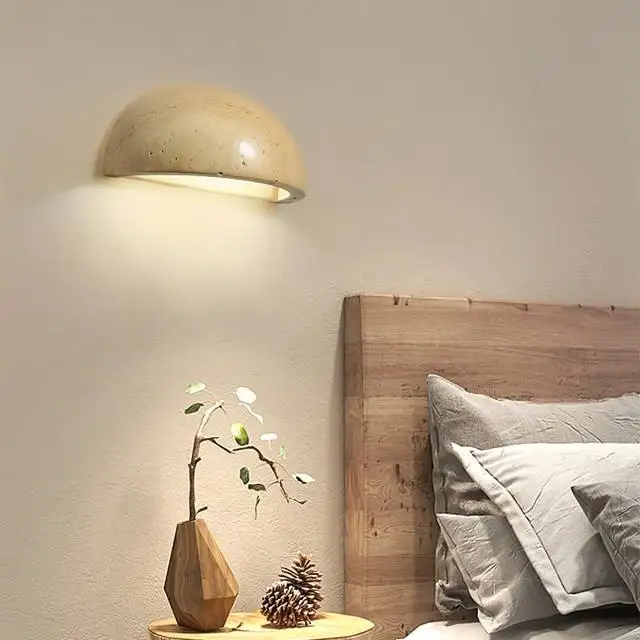 Kjerstad – Travertine Half-Moon Wall Lamp – Image 4