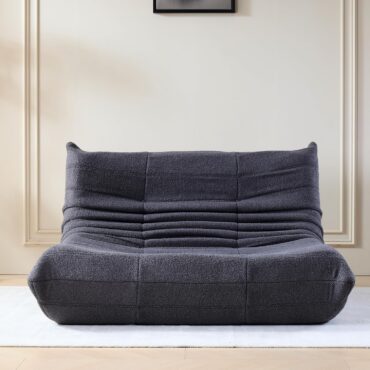 Canapé 2 places Stavanger – bouclé gris, confort scandinave